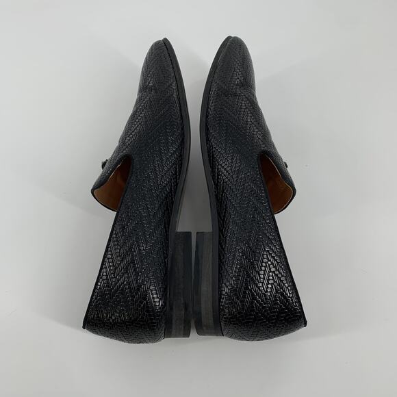Meijiana Embossed Tasseled Dress Loafers Size 12 Mens Black Slip On Shoes main image 4